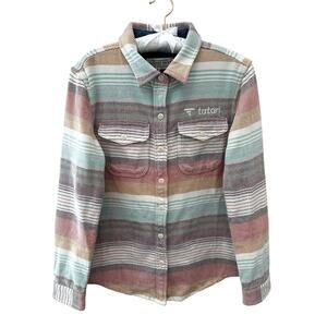 OUTERKNOWN Blanket Shirt Organic Cotton Striped Plaid Button Up NWT | XS/S